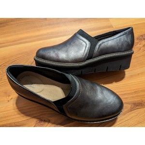 Clarks Womens Size 7.5 Collection Airabell Mid Shoes Gray Slip On Loafer Gray